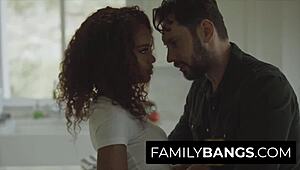 Interracial family bang with old and young couple