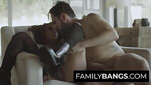 White stepdad cums on black stepdaughter's mouth, scarlit scandal and tommy pistol