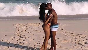 shayene samara bangs big black cock on barra beach 😈. brazilian heat with african stud in voyeur action.