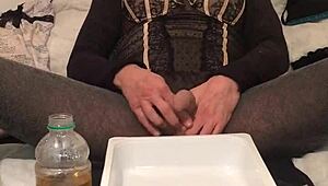 Dirty Old Drunk Soaked in Golden Piss Shower