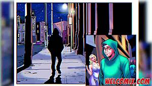 A nerdy guy has sex with a slut on the street at night and is called a stallion