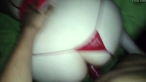 hot amateur receives attention from guy in homemade setting