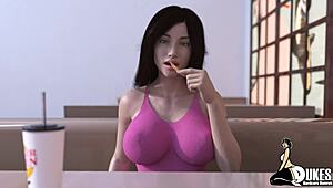 puerto rican character interacts with huge cartoon cock in interracial scene