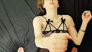Sexy Lingerie Handjob Ends With Me Covered In Cum
