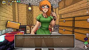 hornycraft parody hentai game pornplay ep 43 steve fucks sexy watermelon