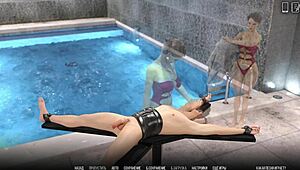 bound anime babe teased in 3d gameplay action