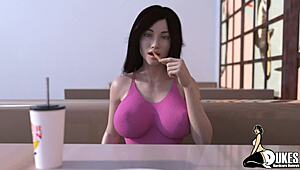 puerto rican character interacts with huge cartoon cock in interracial scene