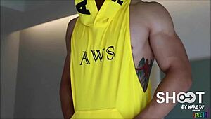 asian gay hunk shooting scene