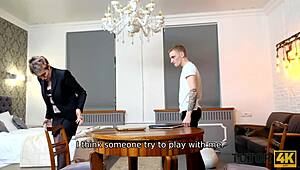 Tutor4k CHEATS with GUY in STOCKINGS