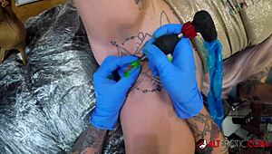 extreme inked hottie sully savage gets clit tattooed