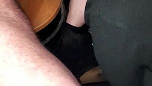 secret blowjob at work with swallow