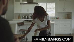 White stepdad cums on black stepdaughter's mouth, scarlit scandal and tommy pistol