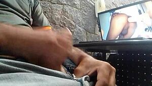 Soloboy masturbates passionately in scene 34