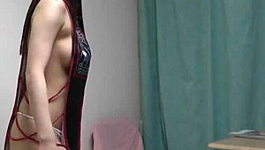 Himeno Amasaki strips naked in her private shower, showing off her beautiful tits!