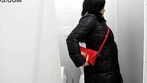 Feeling Wild with a Sexy MILF Pissing in Public Toilet and Home Fetish