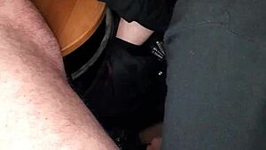 secret blowjob at work with swallow