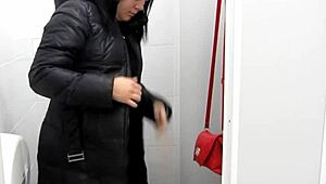 Feeling Wild with a Sexy MILF Pissing in Public Toilet and Home Fetish