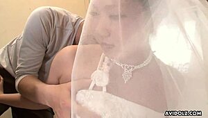 Japanese Emi Koizumi drilled hard in wedding dress uncensored