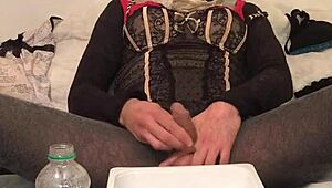 Dirty Old Drunk Soaked in Golden Piss Shower