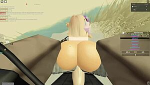 Cute Whore Rides and Gets Ass Fucked in Roblox