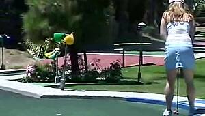 teen little april goes solo outdoors teasing and fingering