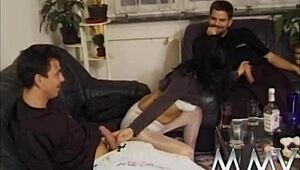 Horny Bitch Fucks Two Cocks Hardcore