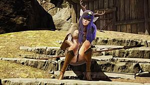 Deer-Girl Freyja Ravished in Village!