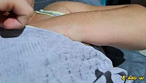 My little stepdaughter teases me while watching a movie together.