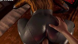 Twins banging hard in Atomic Heart 3D animation scene.