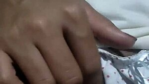 Indian milf gives blowjob and shows big ass