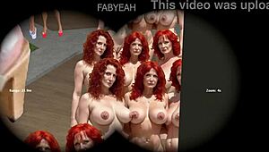 Giant Futanari and Bigtits MILF Aunty Play Bizarre Hotel Room Game