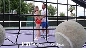 Spyfam Step Bro Teaches Step Sis Tennis With Big Dick