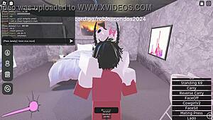 playing roblox with random girls in virtual world