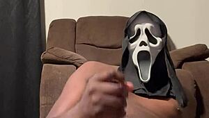 horny black solo homemade masturbation with big cock cumshot