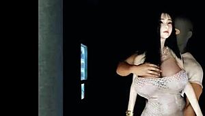 Damn! Hentai 3D bandit bangs young girl hard!