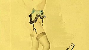 vintage erotic drawings with a captivating retro anime style