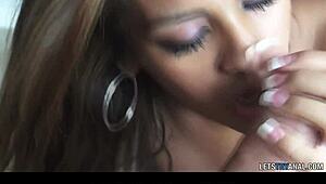 Stunning big-booty girlfriend jackie cruz dances in lingerie before blowjob and doggystyle