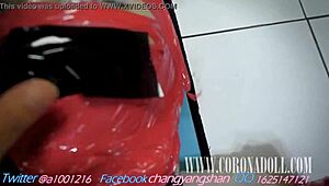Bondage Tape Face Sitting With Intense BDSM Play Session