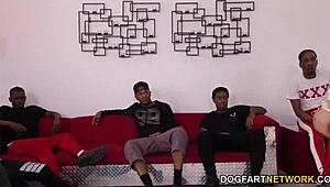 cherie deville handles a group of black guys with epic blowjob skills