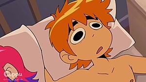 scott pilgrim fucks her in this anime scene, so hot