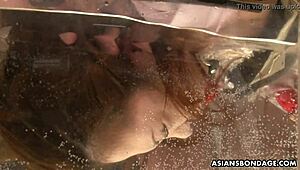 Asian Babe Miu Tied Tight for Vibrator Squirting Action