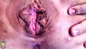 BBW ASS Sounds CLOSE UP with Pussy Wink and Cum