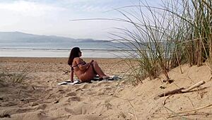I Filmed a Curvy MILF Changing Clothes on Beach