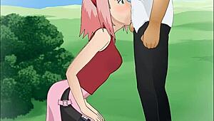 Naruto Sakura Haruno Deepthroat Action
