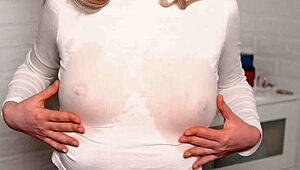 Young Beauty Caresses Wet Nipples To Orgasm