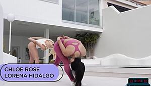 petite lesbian asian and latina babes chloe rose and lorena hidalgo tease