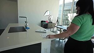 My hot BBW roommate Paige Steele demanded sex for rent with Steve Rickz