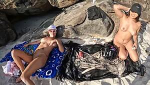 Wild Latina Teen Parties on Naturist Beach Abricó