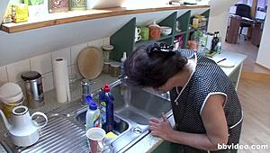 Kitchen scenes with mature and professional housewives from Germany