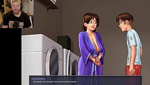 Teen Avoids Embarrassing Moment with Mommy Teacher in Shower Cumshot